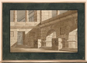 Toneelontwerp, Hof van Antiek Gebouw door Unknown artist