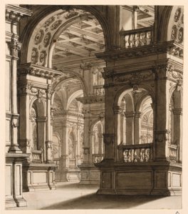 Toneelontwerp, Interieur van een Renaissance Portiek door Unknown artist