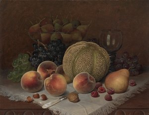 Stilleven met meloen door Unknown artist