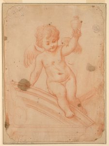 Studie van engel met vaas door Unknown artist