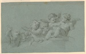 Studie van engelen door Unknown artist