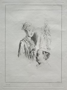 Studie van hoofden door Unknown artist
