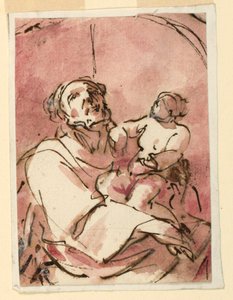 Studie van Sint Jozef die het Christuskind draagt door Unknown artist