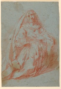 Studie van een rouwende vrouw door Unknown artist