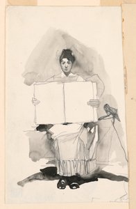 Studie van een jonge vrouw door Unknown artist