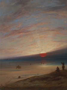 Zonsondergang op het strand van Sark