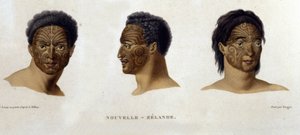 Tatoeages door een inboorling van Nieuw-Zeeland door Unknown artist