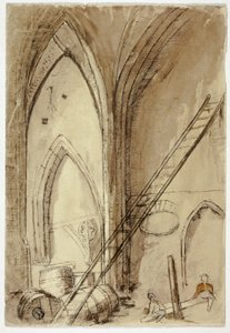 Wip in kerkgebouw door Unknown artist