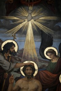 De doop van Christus (detail) door Unknown artist
