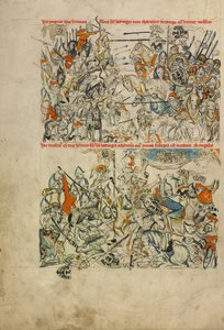De Slag om Liegnitz; De onthoofding van Heinrich en zijn ziel door engelen naar de hemel gedragen door Unknown artist