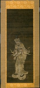 De bodhisattva Kannon, van het drieluik Benadering van de Amida Drie-eenheid door Unknown artist
