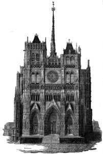 De kathedraal van Amiens in de 19e eeuw. door Unknown artist