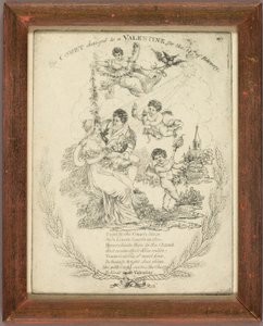 De komeet verandert in een Valentijn voor 14 februari (valentijn) door Unknown artist