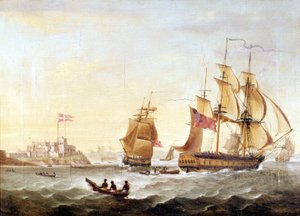 De Deense basis van Cristianborg gebouwd in 1659 langs de kust van Guinee, het centrum van de slavenhandel. door Unknown artist
