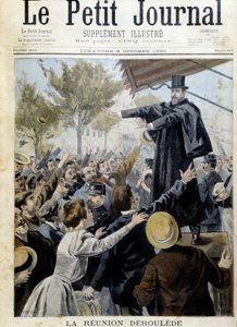 De Deroulede bijeenkomst. Toespraak door Paul Deroulede (1846-1914), een van de oprichters van de Liga van Patriotten - in "The Petity Journal" van okt. 1898 door Unknown artist
