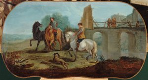 De dressuur van paarden, tussen 1701 en 1800 (olieverf op doek) door Unknown artist