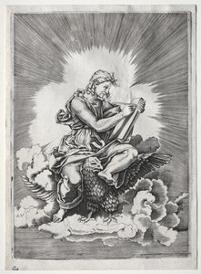 De vier evangelisten: St. Johannes door Unknown artist