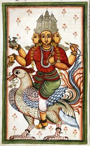 De hindoeïstische godheid Brahma door Unknown artist