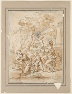 De Heilige Familie met Sint Jan door Unknown artist