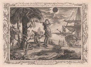 De Indianen verbaasd over de maansverduistering voorspeld door Columbus door Unknown artist
