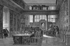 Het Institut de France in Parijs - leeszaal van het INSTITUUT DE FRANCE door Unknown artist