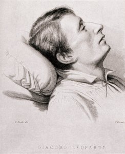 De Italiaanse dichter Giacomo Leopardi op zijn sterfbed door Unknown artist