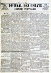 Het Journal des Débats van 05/09/1845 door Unknown artist