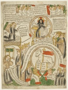 Het Lam Ontvangt het Verzegelde Boek, folio C uit De Apocalyps door Unknown artist