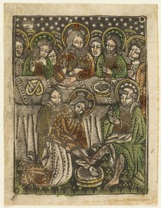 Het Laatste Avondmaal en Christus wast de voeten van de apostelen door Unknown artist