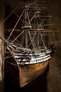 De Marengo. Votief model, gezien vanaf de boeg, na 1810. Model hout, dapper en plantaardige vezels. Marinemuseum van Brest door Unknown artist