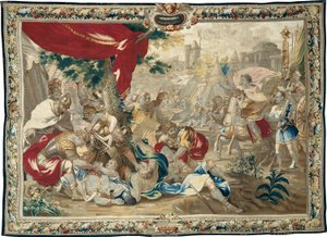 De slachting in Jeruzalem, uit Het verhaal van Titus en Vespasianus door Unknown artist
