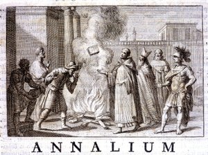 Het wonder van het vuur van Sint Dominica in "Annals of the Order of Preachers" door Thomas-Marie Mamachi, Rome