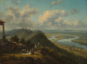 De Oxbow Gezien vanaf Mount Holyoke door Unknown artist