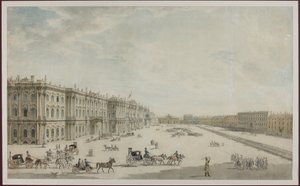 Het Paleisplein in Sint-Petersburg door Unknown artist