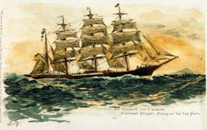 De Pisagua clip bij Kaap Hoorn. 19e eeuwse illustratie door Unknown artist
