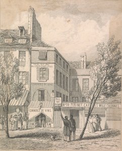 De Residentie van Jeschi in de Boulevard du Temple, naar een tekening ter plaatse gemaakt. Het raam bedekt met een jaloezie is degene van waaruit de dodelijke machine was [Dissil?]; pagina 2 (Volume Twee) door Unknown artist