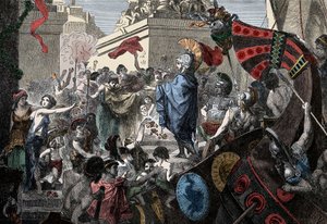 De terugkeer van Alcibiades naar Athene door Unknown artist