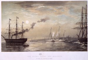 Het koninklijk jacht bij Margate: Koninklijk jacht van Engeland, een nacht in maart 1863.