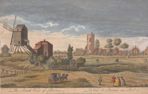 Het zuidelijke uitzicht van Barnes door Unknown artist
