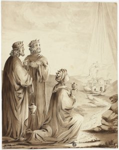 De drie wijzen naar de ster van Bethlehem door Unknown artist