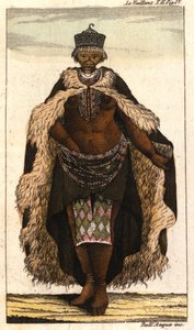 De Venus Hottentote, Bochiman vrouw. Gravure uit een reisboek van 1820. Milanees.
