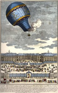 De aerostatische bol gebouwd in Versailles in 1783 door Unknown artist