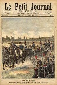 De aankomst van de president van de Franse Republiek Sadi Carnot, op de vlakte van het Bois de Boulogne, ter gelegenheid van de parade van 14 juli door Unknown artist