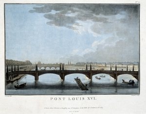 De brug Louis XVI - gravure door Unknown artist