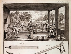 De teelt van hennep - in Encyclopedie door Denis Diderot en Jean Le Rond d