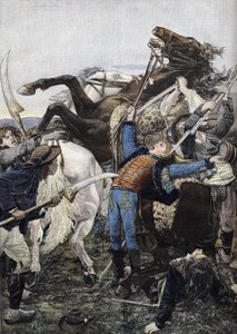 De dood van Joseph Bara (1779-1793), tamboer in de Republikeinse troepen en waarschijnlijk gedood door dieven. Gravure uit 1894 door Unknown artist
