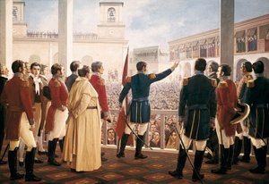 De onafhankelijkheidsverklaring van Peru door Unknown artist