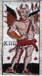 De duivel. 18e-eeuws tarotspel. Milaan door Unknown artist