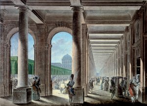 De galerijen en tuinen van het Palais Royal door Unknown artist