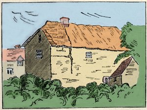 Het huis van Francis Drake (1540-1596), Britse ontdekkingsreiziger en kaper in Crowndale bij Tavistock. Het werd verwoest in de 19e eeuw. door Unknown artist